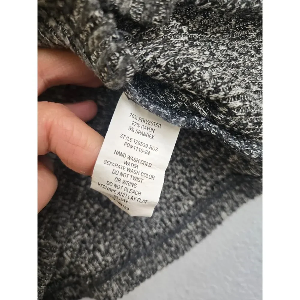 FRANKEE‎ & SKYLARR Gray Ribbed Knit Button Front Cardigan Medium